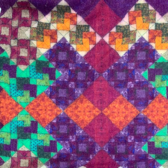 Bindya New York Cashmere Silk Multicolor Geometric Print Scarf Shawl - Picture 16 of 16